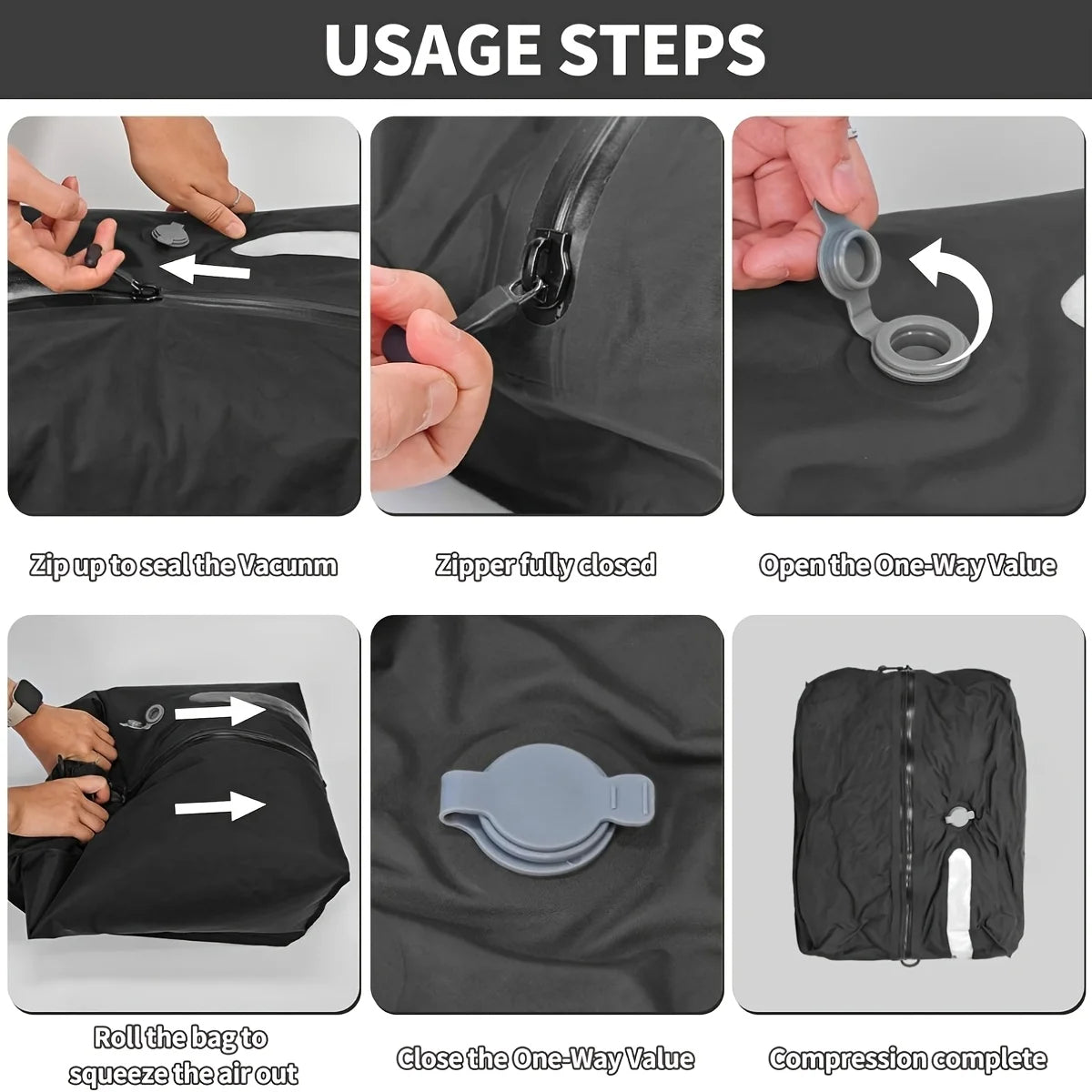 Vacuum Bags for Travel Luggage Vacuum Compression Storage Bag Reusable Compression Bag Waterproof Dustproof Foldable Storage
