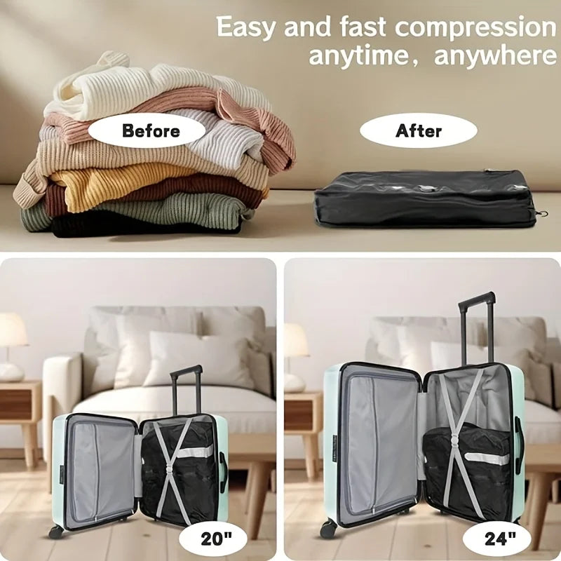 Vacuum Bags for Travel Luggage Vacuum Compression Storage Bag Reusable Compression Bag Waterproof Dustproof Foldable Storage
