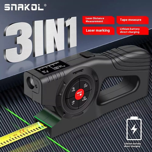 SKTM02 Laser Tape Digital Display Laser Range Finder Three-in-one Intelligent Electronic Measuring Scale Charging
